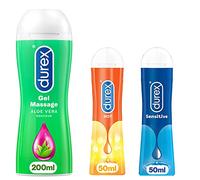 Durex - Gel de massage à l'aloe vera et cerisier, 2 gels pour lui et elle