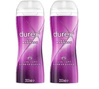 Durex - Gel De Massage Lubrifiant Douceur À Base D'Eau - 2 en 1 - Aux Extraits d'Aloe Vera - 200 ml (Lot de 2)