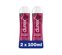 Durex Gel Lubrifiant Crazy Cherry - Goût Cerise - Lubrifiant à Base d'Eau - Lot de 2 x 100ml