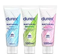 Durex Gels Lubrifiants - lubrifiant intime a l'eau - Naturel à l'Aloë Vera - Naturel Extra Sensitive - Hydratant à l'Acide Hyaluronique - Lot de 3 Gels 100ml