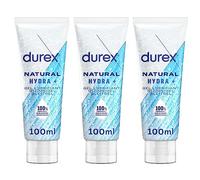 Durex Gels Lubrifiants Naturels Hydratants - Base Eau à Acide Hyaluronique - Lot de 3 x 100ml