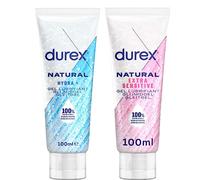 Durex Gels Lubrifiants Naturels - Lot de 2 Gels Sexuels 100ml (Extra Sensitive et Hydra +)