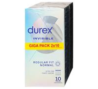 Durex Invisible Regular Fit - Préservatifs Fins (2x10 unités)