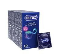 Durex Longer Pleasure - 40 Préservatifs Retardant Extra lubrifiés - Prolonge la durée du rapport - Le packaging peut varier (Performance Booster)