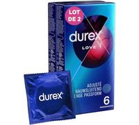 DUREX Lot de 2 Boîtes de 6 Préservatifs Lubrifiés Love