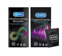 DUREX - Lot de 2 Boîtes de Préservatifs Extra Lubrifiés - Retardant x10 - Stimulant x10