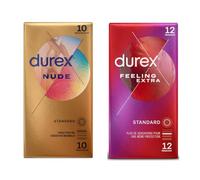 DUREX - Lot de 2 Boîtes de Préservatifs - Nude x10 - Feeling Extra x12