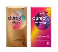DUREX - Lot de 2 Boîtes de Préservatifs - Nude x10 - Pleasure Me x12