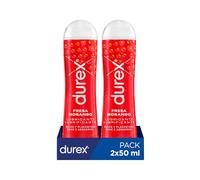 Durex Lot de 2 flacons de lubrifiant Parfum fraise à base d'eau 50 ml