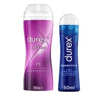 Durex - Lot de 2 Gels Lubrifiants Intimes - Gel De Massage Aloë Vera 200ml - Gel Sexuel Intime Sensitive 50ml
