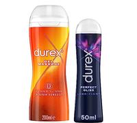 Durex - Lot de 2 Gels Lubrifiants Intimes - Gel De Massage Intime Ylang Ylang 200ml - Perfect Gliss Lubrifiant Anal 100ml (Massage Ylang-Ylang + Lubrifiant Perfect Gliss 50ml)