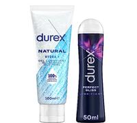 Durex - Lot de 2 Gels Lubrifiants Intimes - Lubrifiant Naturel Hydratant à l'Acide Hyaluronique 100 ml - Gel Lubrifiant Perfect Gliss 50 ml (2 Lubfiriants -Acide Hyaluronique & Perfect Gliss)