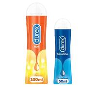 Durex Lot de 2 Gels Lubrifiants Sexuels + 1 Gel Stimulant Effet Chauffant 100ml + 1 Gel Intime Sensitive 50ml