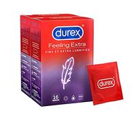 DUREX Lot de 2 Préservatifs Feeling Extra - Préservatifs Extra Fins et Extra Lubrifiés -16 pièces