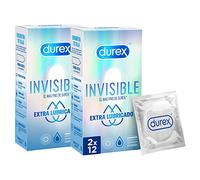 Durex Lot de 2 x 12 préservatifs invisibles extra lubrifiés