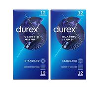 Durex - Lot de 24 Préservatifs Classic Jean - Confort et Extra Lubrifié