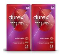 Durex - Lot de 24 Préservatifs Feeling Extra - Fins & Extra Lubrifiés