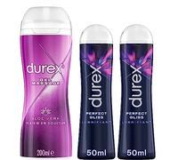 Durex - Lot de 3 Gels Lubrifiants Intimes - Gel De Massage Aloë Vera 200ml - 2 x Gels Lubrifiants Perfect Gliss 50ml