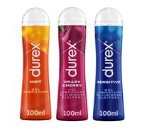 Durex - Lot de 3 Lubrifiants Intimes: Hot Chauffant Cherry, Crazy Cherry Comestible et Sensitive Confort