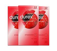 Durex - Lot de 36 Préservatifs Sexy Fraise - Extra Lubrifié Saveur Fraise