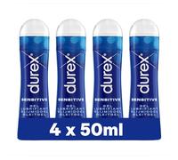 Durex - Lot de 4 Lubrifiants intimes Sensitive - Lubrifiant comestible à base d'eau - 4x50ml
