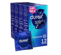 Durex - Lot de 48 Préservatifs Classic Jean - Confort et Extra Lubrifié