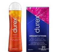 Durex - Lubrifiants Gel Hot Stimulant 100ml & 1 Gel Orgasm'Intense 10 ml (Lot de 2 Gels Hot & Orgasm'Intense)