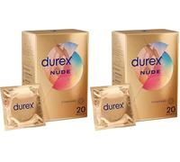 Durex Nude - 20 Préservatifs pour Homme - Ultra Fins - Taille Standard (Lot de 2)