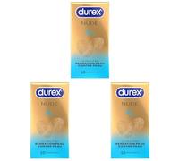 Durex Nude XL - 10 Préservatifs Homme Ultra Fins et Extra Larges - Largeur nominale 60mm (Lot de 3)