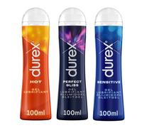 Durex - Pack de 3 Lubrifiants Intimes Hot Chauffant Stimulant, Usage Anal et Gel Sensitive 100ml