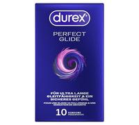 Durex Perfect Glide Lot de 10 préservatifs extra humides avec épaisseur de paroi plus épaisse Idéal pour le sexe anal
