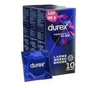 Durex PERFECT GLISS - 30 Préservatifs Extra Lubrifiés Silicone - Lot de 3 x 10 unités