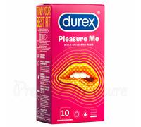 Durex Préservatifs Pleasure Me Pleasuremax Côtelés et à pois Stimulation Boîte 10