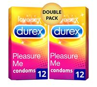 Durex Pleasure Me nervurés et préservatifs à pois - Lot de 24