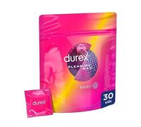 Durex Pleasuremax, Preservativi Con Rilievi e Nervature, Maxiformato da 30 Profilattici, Esclusiva Online Confezione Riciclabile salvaspazio