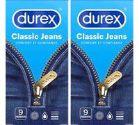 Durex Préservatif Classic Jeans confort et confiance - 2x9 Préservatifs