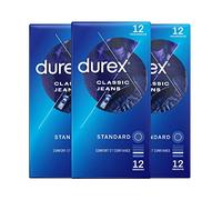 Durex - Préservatifs Classic Jean - Confort et Extra Lubrifié (36 Préservatifs)