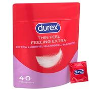 Durex Préservatifs Feeling Extra - 40 Préservatifs Fins et Extra Lubrifiés - Taille Standard