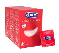 Durex - Préservatifs Feeling Extra - Fins & Extra Lubrifiés (60 Préservatifs)