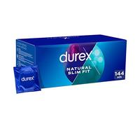 Durex Préservatifs Natural Slim Fit pour confort et sécurité, 144 préservatifs petite taille