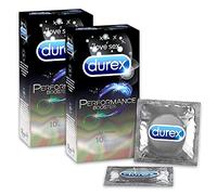 Durex Préservatifs Performance Booster - Préservatifs avec Effet Retardant - 20 unités, Lot de 2