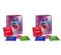 Durex Surprise Mix Préservatifs Assortis, Avec Reliefs et Nervures et Fins, Maxi format, 80 Prophylactiques