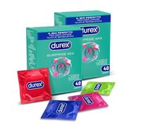 Durex Surprise Mix Préservatifs Assortis, Avec Reliefs et Nervures et Fins, Maxi format, 80 Prophylactiques