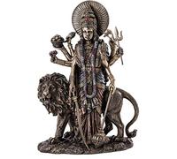 Durga Statue hindoue féminine avec lion - Sculpture de déesse divine mère de l'univers en bronze coulé à froid de qualité supérieure - 28 cm / statue Durga en bronze / idole Durga