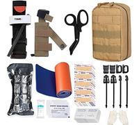 D'urgence Survie Kits, Tactique Militaire Traumatisme Trousse de Premiers soins, molle EMT IFAK Poche Outdoor Gear Garrot Bandage Saignement Contrôle Kit pour Camping Randonnée Chasse Voyage (Brun)