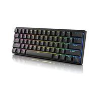 Durgod - HK Venus RVB - Clavier mécanique de Gaming - Configuration 60% - Profilé Cherry Double Shot PBT - NKRO - USB Type C - Châssis en aluminium (Bleu et noir)