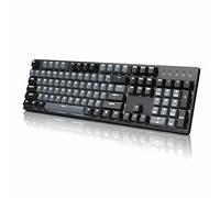 Durgod Taurus K310 Clavier Mécanique de Jeu Complet - Rétro-éclairage, 104 Touches, US Layout, USB C, Touches Doubleshot PBT, Touches Programmables, Windows & Mac (Cherry MX Silent Red, Gris)