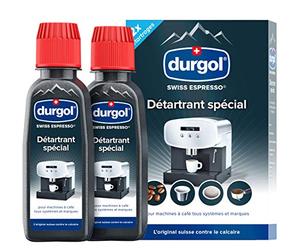 durgol swiss espresso - Détartrant spécial anti-calcaire pour tous types de machines à café - Enlève le calcaire efficacement - Version française - 2 x 125 ml