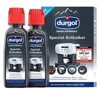 Durgol swiss espresso -kitchen Détartrant spécial pour machines à cafe Pack de 2 x 125 ml, Noir