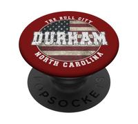 Durham Caroline du Nord, Drapeau américain Vintage PopSockets PopGrip Adhésif